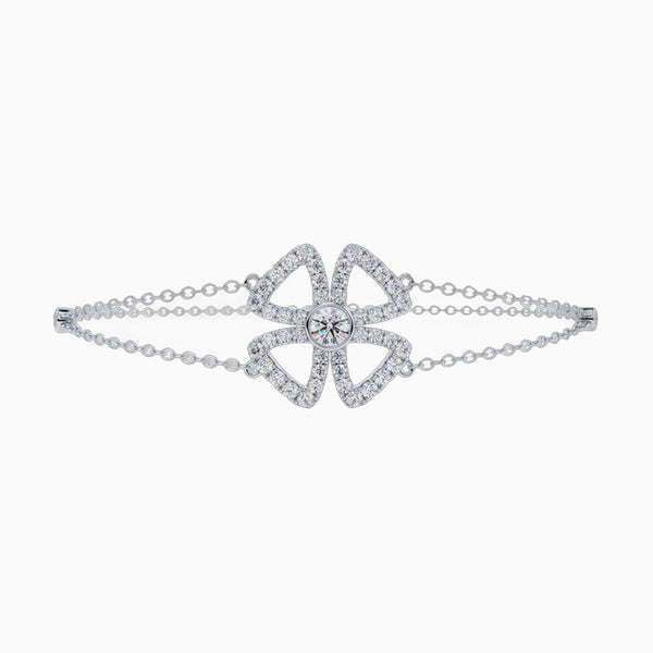 1.0 Carat D-F VS+ Ideal Cut Round Diamond 14K White Gold Tennis Bracelet