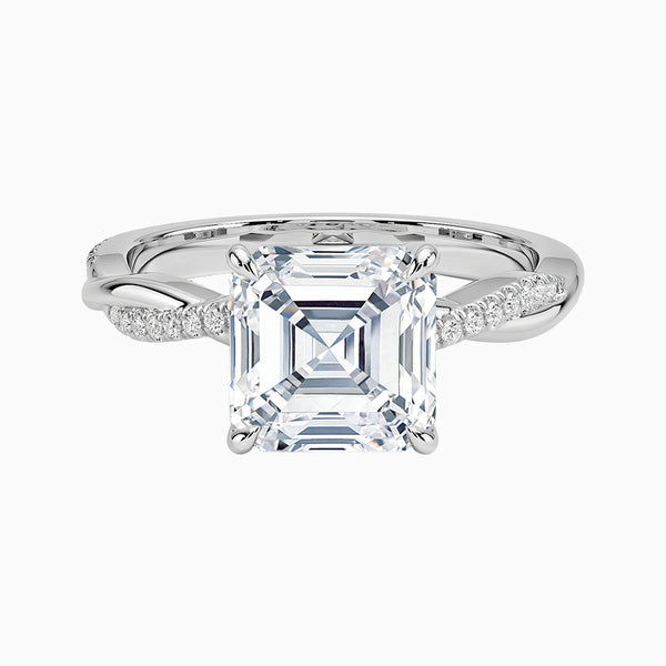 1.0-3.0 Carat D-F VS+ Ideal Cut Asscher Diamond 14K Gold Vintage Ring