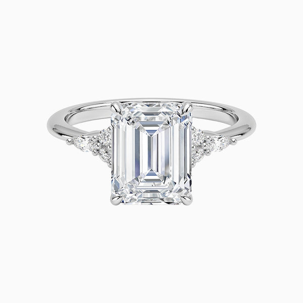 1.0-3.0 Carat D-F VS+ Ideal Cut Emerald Diamond 14K Gold Solitaire Ring