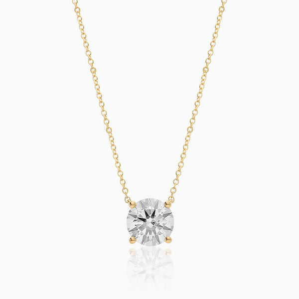 Carré de Luxe Collection D-E VS+ Round Diamond Prong Necklace