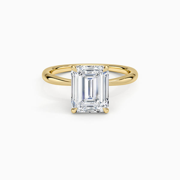 Carré de Luxe Collection D-E VS+ Emerald Diamond Prong Ring