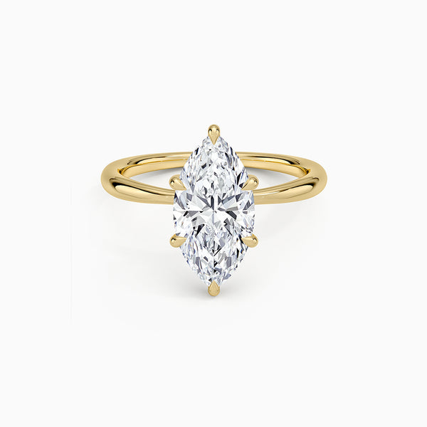 Carré de Luxe Collection D-E VS+ Marquise Diamond Prong Ring