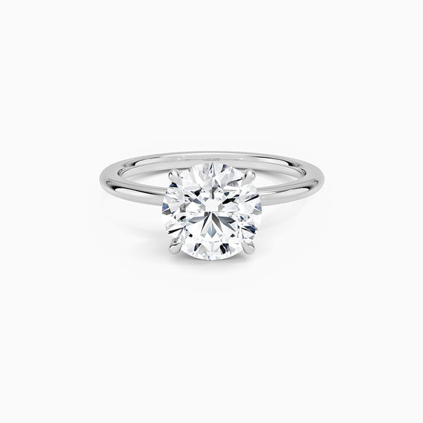 Solitaire 14K white gold Round Diamond Ring (Setting Only)