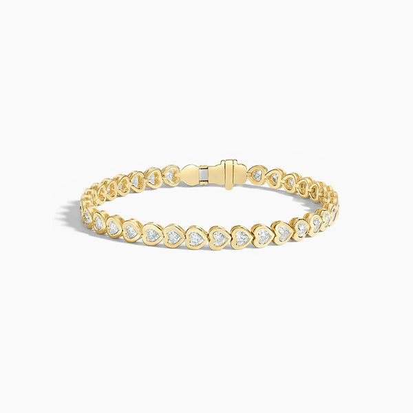 Carré de Luxe Collection D-E VS+ Heart Diamond Bezel Bracelet