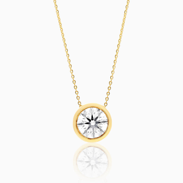 Carré de Luxe Collection D-E VS+ Round Diamond Bezel Necklace