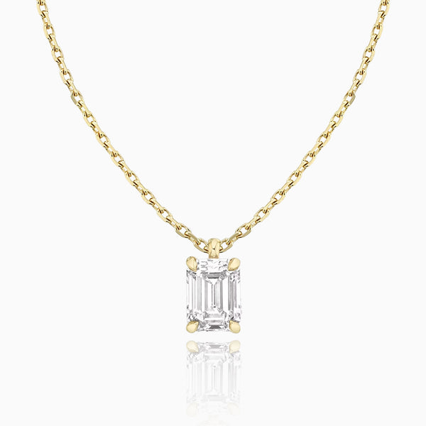 Carré de Luxe Collection D-E VS+ Emerald Diamond Solitaire Necklace