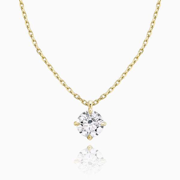 Carré de Luxe Collection D-E VS+ Round Diamond Solitaire Necklace