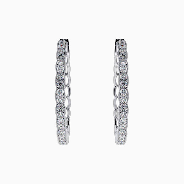 0.5-2.0 Carat D-F VS+ Ideal Cut Round Diamond 14K White Gold Drop Earrings