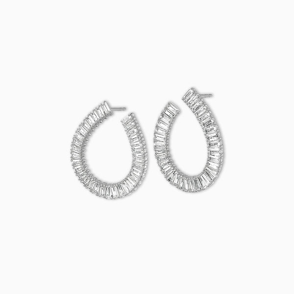 14k White Gold 4 carat Lab Grown Diamond VS D-F Farncy Post Earrings
