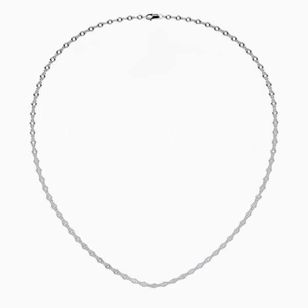 1.0 Carat D-F VS+ Ideal Cut Round Diamond 14K White Gold Necklace