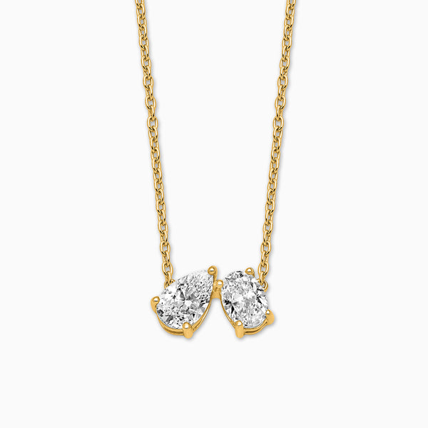 1.494 carat Lab Grown Diamond VS D-F 18 inch Two Stone Necklace