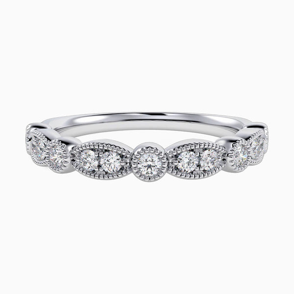 0.5-2.0 Carat D-F VS+ Ideal Cut Round Diamond 14K White Gold Anniversary Ring