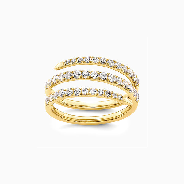 14K Yellow Gold 0.815 carat Lab Grown Diamond VS D-F Fancy Band Ring