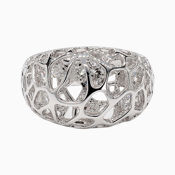 1.0 Carat D-F VS+ Ideal Cut Different Diamond Shape 14K White Gold Vintage Ring (7.9g)