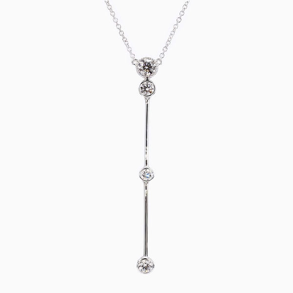 0.7 Carat D-F VS+ Ideal Cut Round Round Diamond 14K White Gold Pendant Necklace (3.5g)