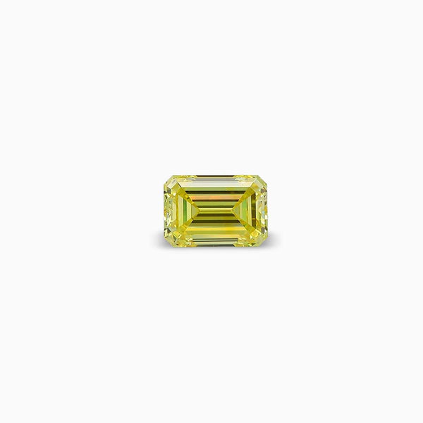 FANCY VIVID YELLOW Emerald Brilliant Cut Lab-Grown Loose Diamond